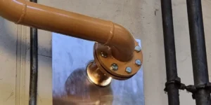 Pipework sheeting patched in