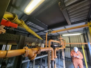 Gas compressor pipe work