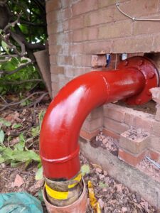 Meter outlet pipework, Gas leak repair